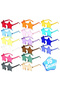 XL 16PCS Color Mixing 16 pairs of vintage hippie star glasses, frameless hippie sunglasses, candy co - 7