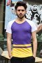 Stripe Detailed Purple T-Shirt 3014 - 2