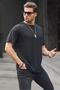 Black Oversize Crew Neck Men's T-Shirt 6179 - 3