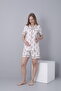 Front Buttoned Shirt Collar Printed Short Sleeve Woven Fabric Maternity and Maternity Shorts Pajama Set - 2