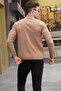 Beige Turtleneck Knitwear Sweater 5784 - 3