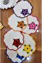 6 Pieces Mixed Colorful Flower Embroidered Coffee Presentation Handkerchief, Serving Napkin