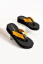 Kaila Women's Mustard Platform Wedge Heel 4.5cm Fabric Flip-Flops, Non-Painful Summer Pool Beach Slippers - 2