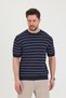 Men's Crew Neck Stripe Detailed Short Sleeve Thin Knitwear T-Shirt - 4