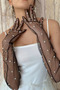 Elegant Stylish Pearls Bridal Wedding Gloves Long Tulle Gloves For Costume and Special Nights Black