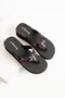 Kaila Women's Black Platform Wedge Heel 4.5 cm Fabric Flip Flops Summer Pool Beach Slippers - 3