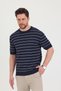 Men's Crew Neck Stripe Detailed Short Sleeve Thin Knitwear T-Shirt - 5