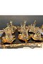 Gold Tea Plate Set of 6 with Japanese Roses Decorative and Stylish Coasters Gold - 3
