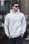 Ecru Zippered Hooded Sweatshirt 6143