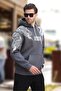 Smoked Hooded Pocket Detailed Printed Men's Sweatshirt 7052 - 4