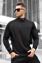 Black Half Turtleneck Men's Sweatshirt 5329 - 2