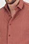 Men's Slim Fit Slim Fit Long Sleeve Shirt with Self-Stripe Detail - 8