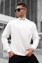 Ecru Half Turtleneck Men's Sweatshirt 5329 - 2