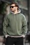 Khaki Color Block Hooded Sweatshirt 7073 - 4