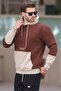 Bitter Brown Hooded Printed Men's Sweatshirt with Pocket Detail 7083 - 3