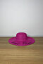 Women's Fuchsia Wide Brim Straw Hat - Beach Sun Hat - 2