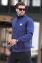 Navy Blue High Collar Button Detailed Men's Sweatshirt 7060 - 2
