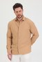 Men's Slim Fit Slim Fit Long Sleeve Shirt with Self-Stripe Detail