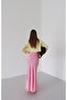 Pink Elastic Waist Long Satin Skirt - 231005 - 7