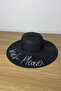 Black Wide Brim Straw Hat - Women's Summer Beach Sun Protection - 3