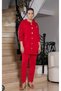 The Beauty of the Red Hijab a Quality Metal Button Hooded Suit