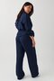 Navy Blue Linen Wide Leg Women's Trousers Mg2021 - 3