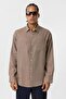 Pocket Detailed Oversize Long Sleeve Shirt Mink - 2