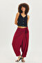 Front Folded Shalwar Trousers Claret Red - 4