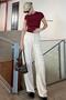 Beige Adjustable Waist Wide Leg Pants Mg2089 - 4