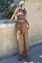 Camel Adjustable Waist Relaxed Fit Trousers Mg2161 - 5