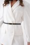 Women's Thin Band Gold Buckle Black Faux Leather Belt 7400 - 6