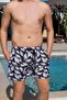 Quick Dry Pocket Patterned Men's Swim Shorts-25141