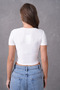 White Flexible Fabric Square Neck Collar Design Short Sleeve 42/43 cm Blouse 10432 - 3
