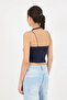 Women's Navy Blue Rope Strap Knitted Bustier Hzl24S-Zk12001 - 5
