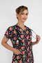 Unisex Floral Owl Patterned Lycra Doctor Nurse Hospital Surgical Single Top Uniform Scrubs