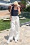 White High Waist Relaxed Fit Wide Leg Pants Mg2120 - 5