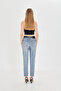 Women's High Waist Stretch Fabric Slim Mom Jeans Pants - 4