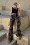 Black Adjustable Waist Leopard Print Wide Leg Pants Mg2095 - 2