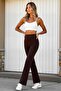 Ds Sora Brown Spanish Leggings Comfortable Fit, High Waist, Gathering and Stretch - 3