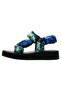 Women's Vegan Leather Multicolor Thick Sole Sandals - Vincent Van Gogh the Olive Trees Design - 3
