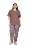 X-Dreamy Plus Size Cotton Button Collar Short Sleeve Combed Cotton Pajamas Set - 4