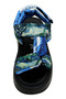 Women's Vegan Leather Multicolor Thick Sole Sandals - Vincent Van Gogh the Olive Trees Design - 5