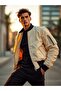 Unisex Oversize Double Pocket Bomber Jacket College Jacket - 2