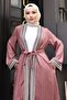 Ethnic Patterned Kimono Set Dusty Rose 19251 - 2