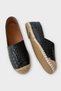 Women's Espadrille Patterned Ballerina Shoes Black - 4