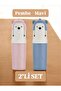 Set of 2 Capped Blue Pink Travel Storage Box Family Accessory Carrying Container Girls Boys Toothpaste Storage - 2