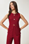 Gold Accessory Ribbed Bottom-Top Set Bordo Lzh0013 - 4