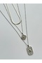 Steel Silver Color Abundance and Luck Pendant Triple Necklace - 3