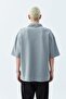 POLO NECK BASIC OVERSIZE T-SHIRT-LIGHT SMOKE - 5