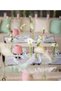 Pink Ottoman Silk Pleated Wireless Table Lamp -Bottom Silver Led Light - 4